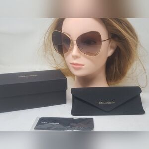 Dolce & Gabbana Sunglasses Butterfly Gold Gradient Brown DG2274 02/13 58-15-140